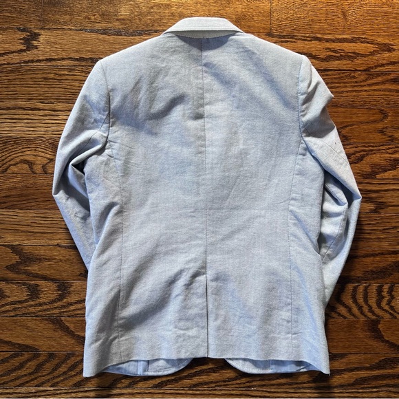 J. Crew Boys' Thompson Suit Jacket in Cloudy Blue Oxford, Size 6-7 - Picture 7 of 11